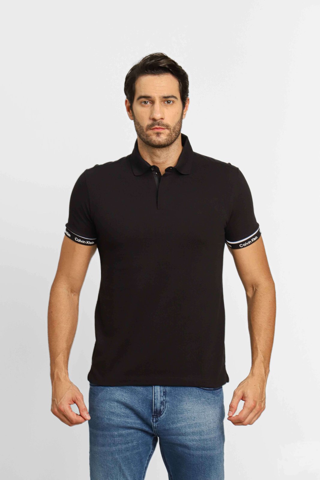 Calvin Klein LIQUID TOUCH SLIM FIT - Polo shirt - black 