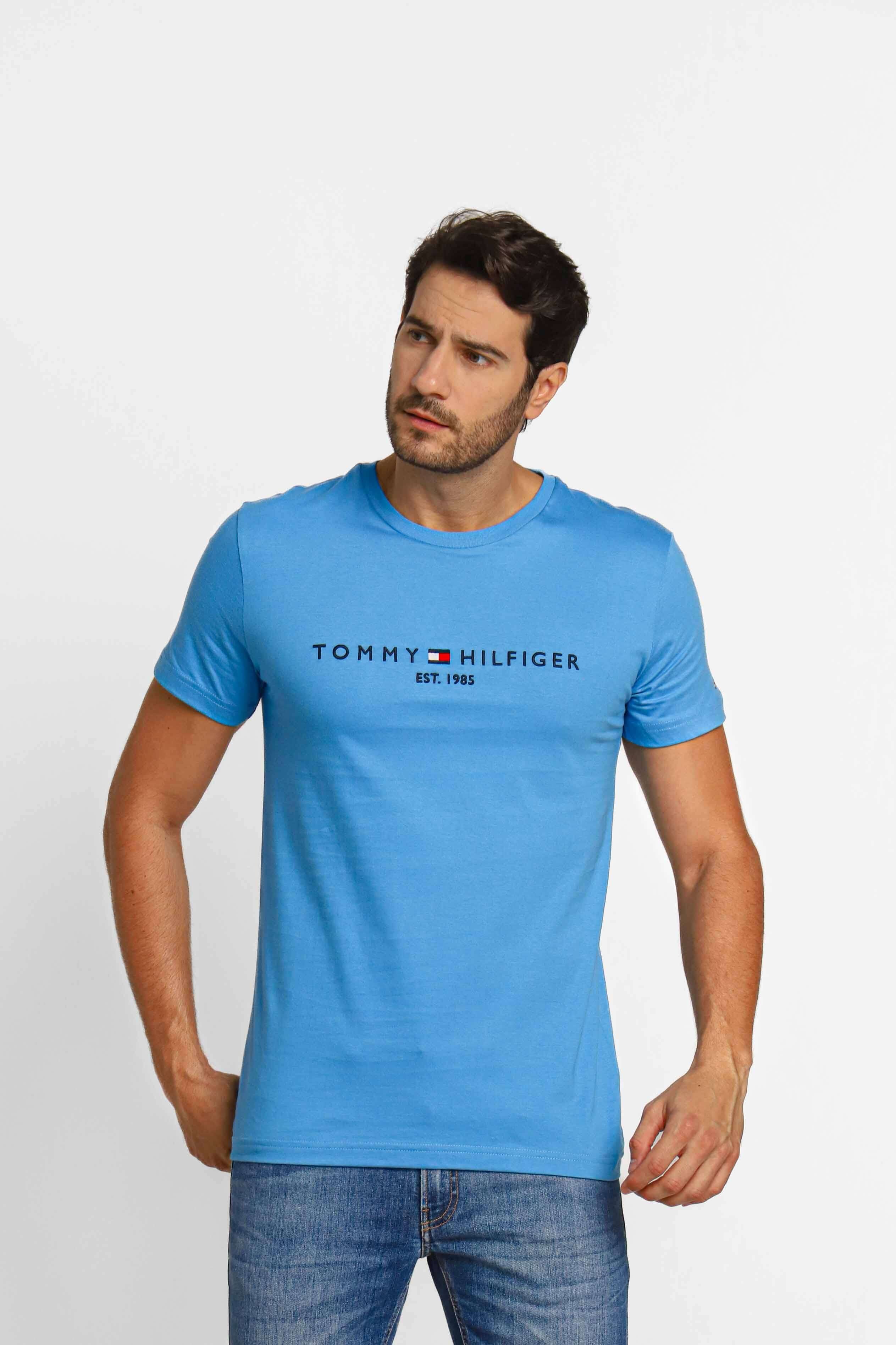 Camiseta Tommy Hilfiger Monotype Chest Stripe Preto