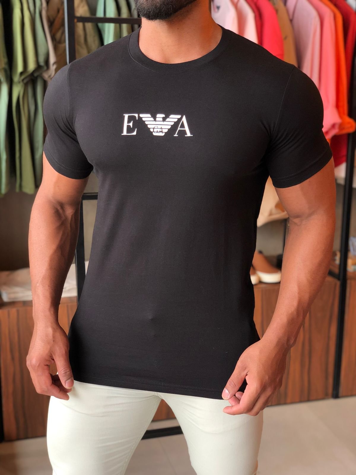 Camiseta Emporio Armani Branca Logo GA