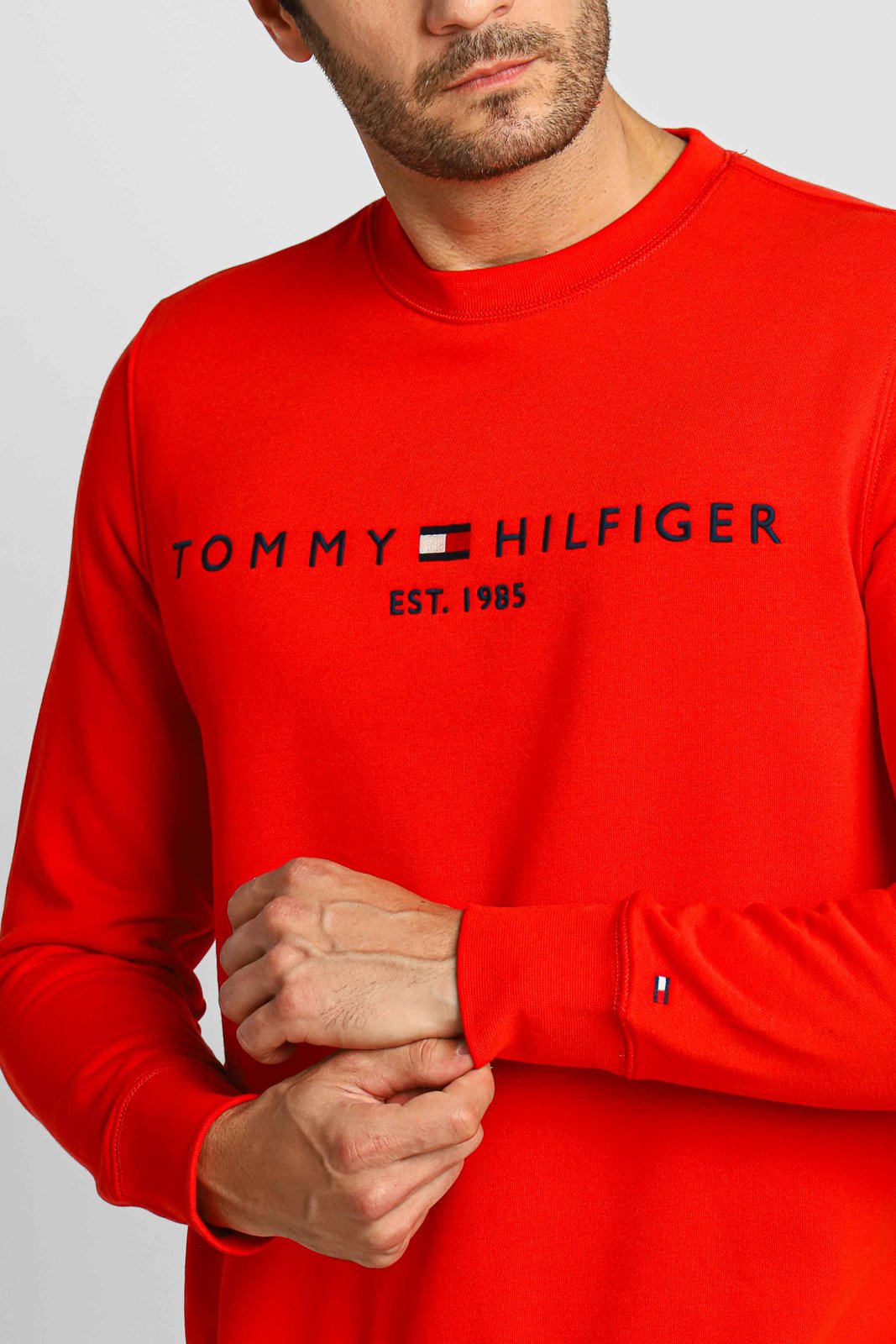 Moletom Canguru Tommy Hilfiger Logo Hoody Vermelho - FIRST DOWN