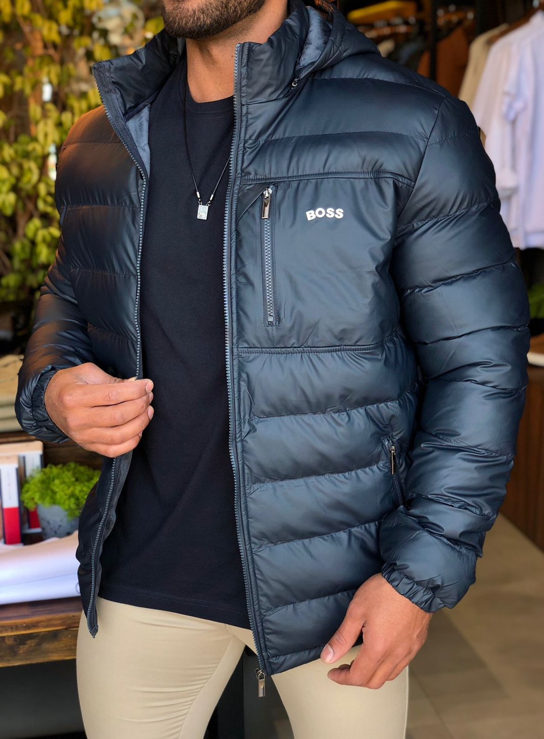 Jaqueta de online couro hugo boss