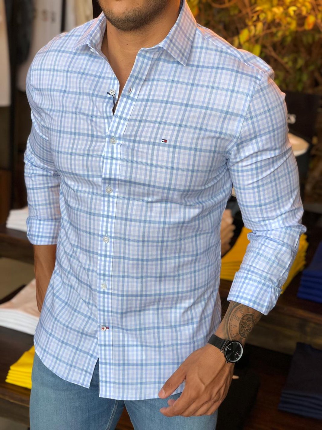 Camisa tommy hilfiger slim fit hotsell