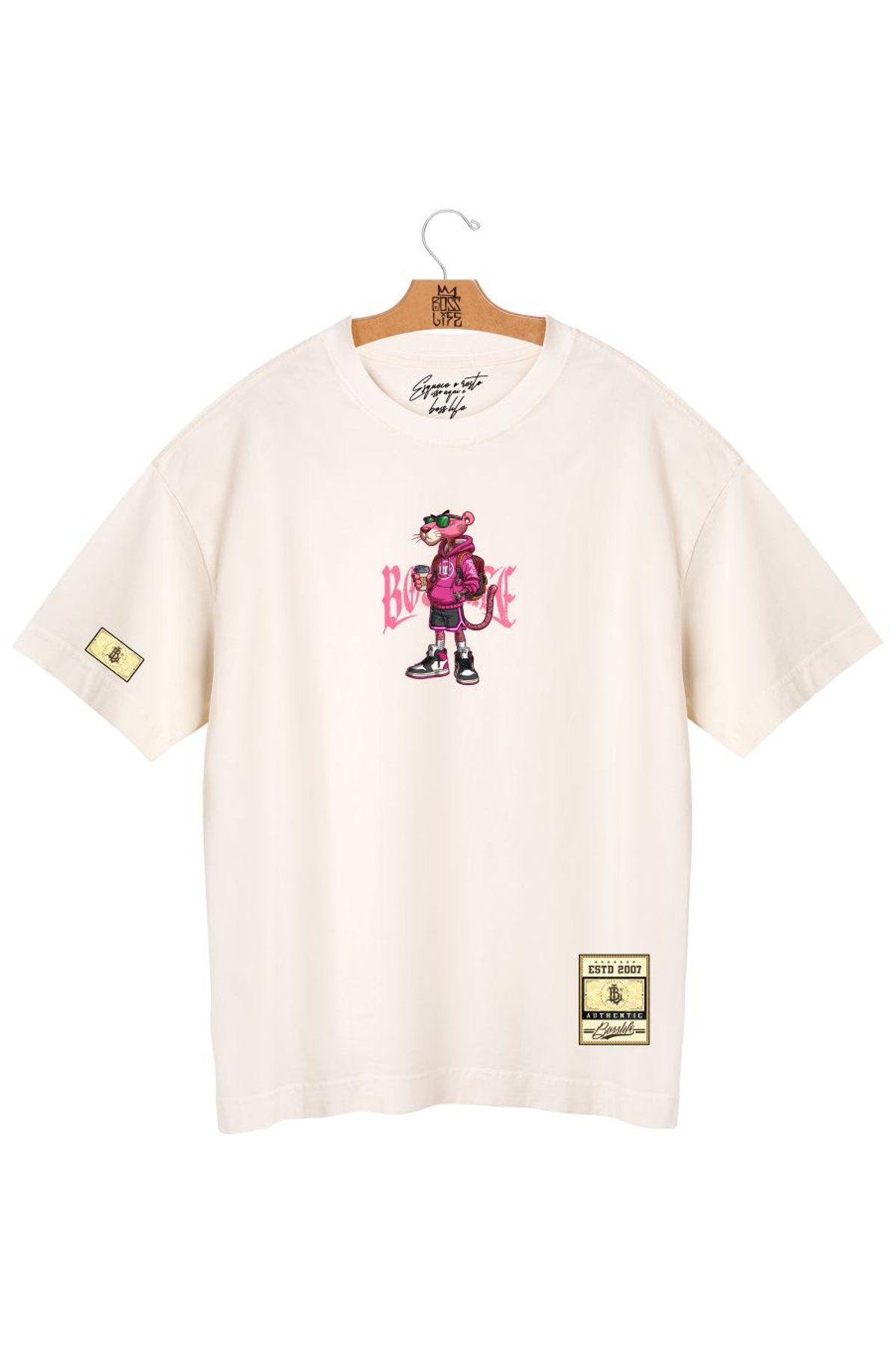 Camiseta Oversized Boss Life Style Panther 2 Frente e Costas | Boss Life