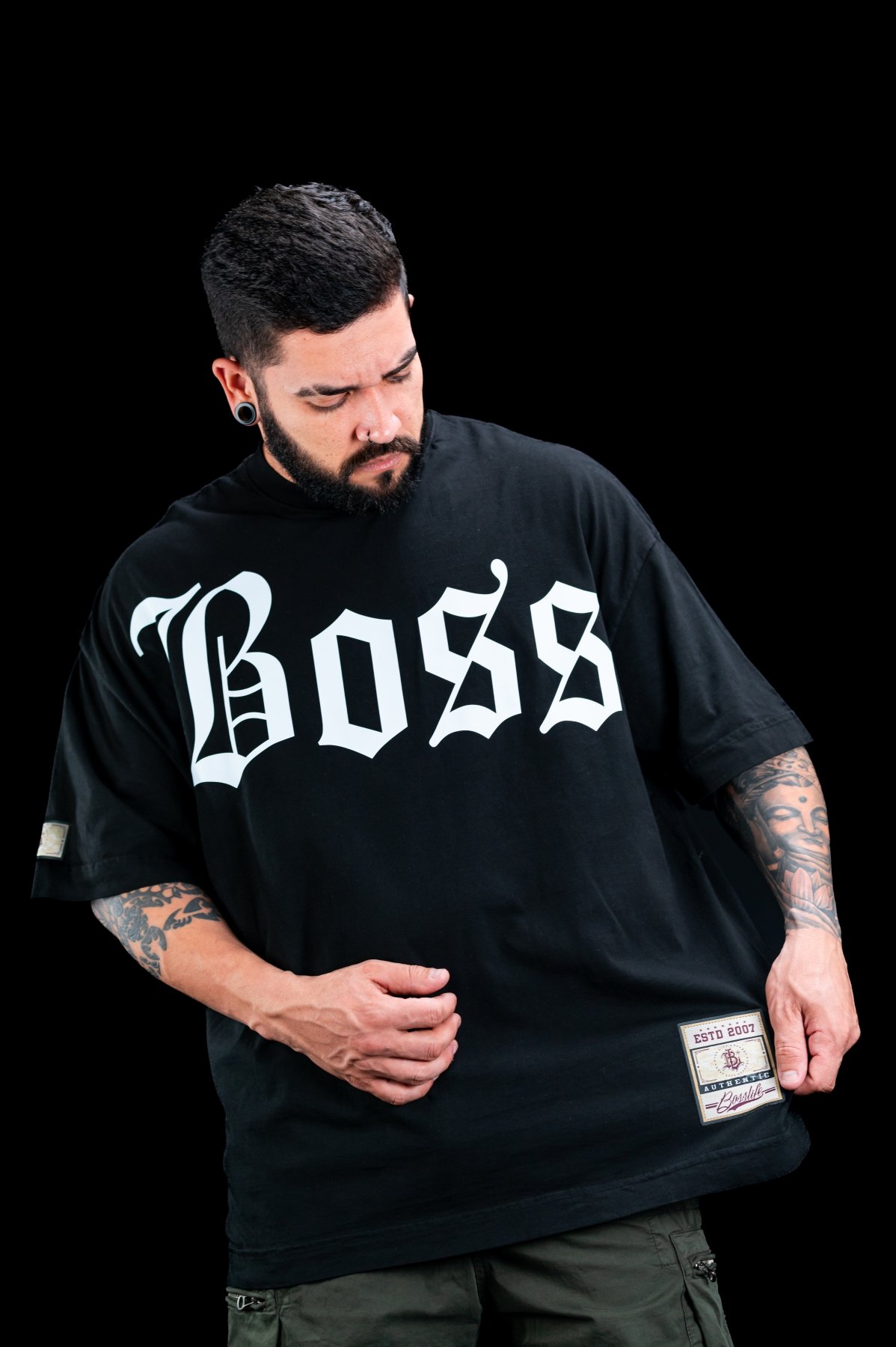 Camiseta Oversized Style Boss 07 Frente e Costas | Boss Life
