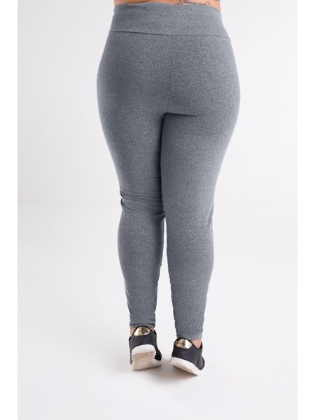 Calça Legging Cinza Mescla Claro Linha Power Monnieri Fit Wear