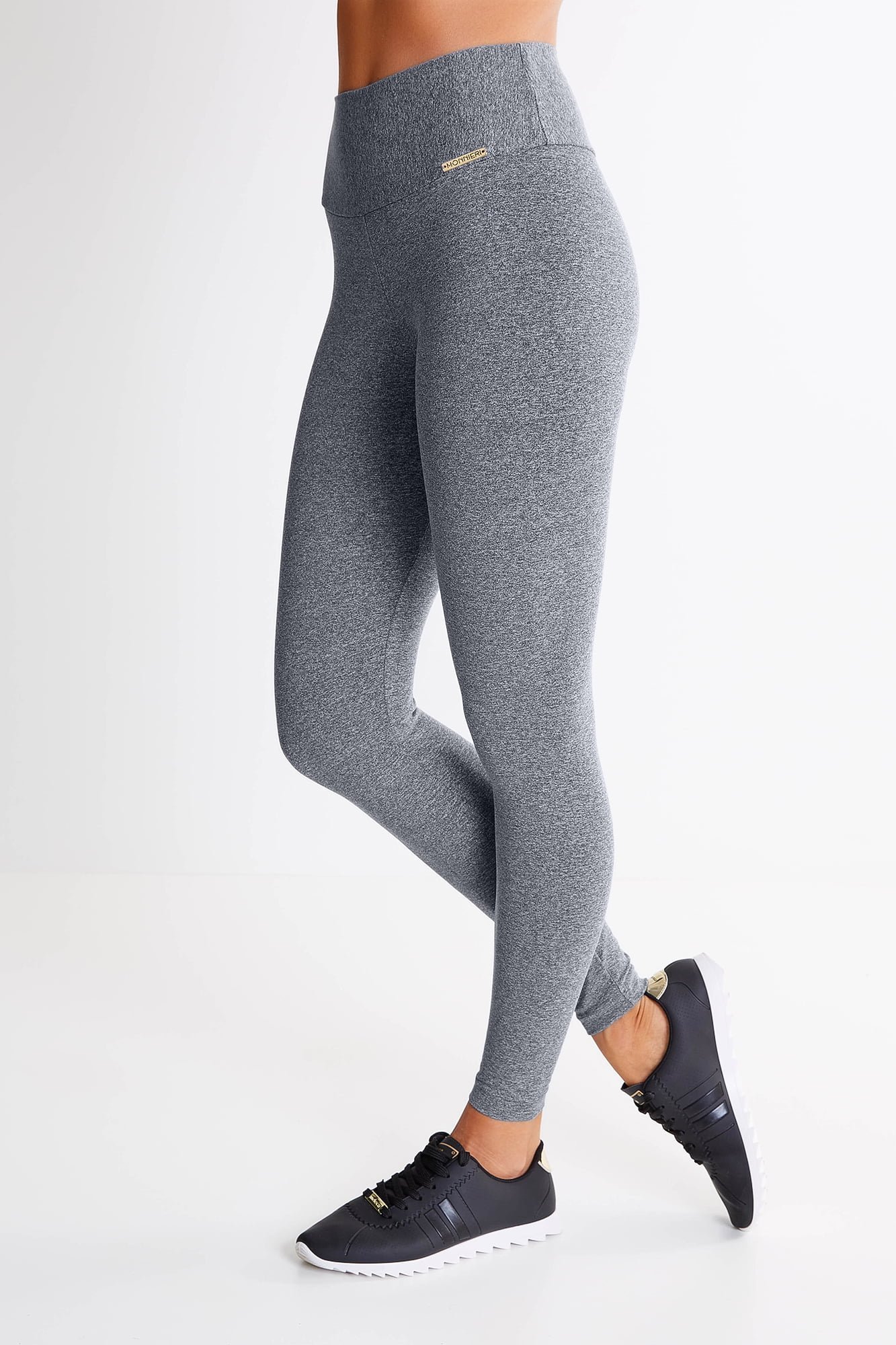 Calça Legging Cinza Mescla Claro Linha Power Monnieri Fit Wear