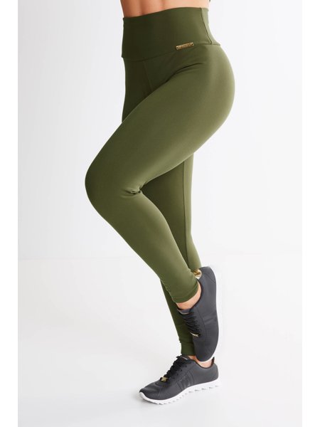 Calça Legging Verde Militar Linha Power Monnieri Fit Wear