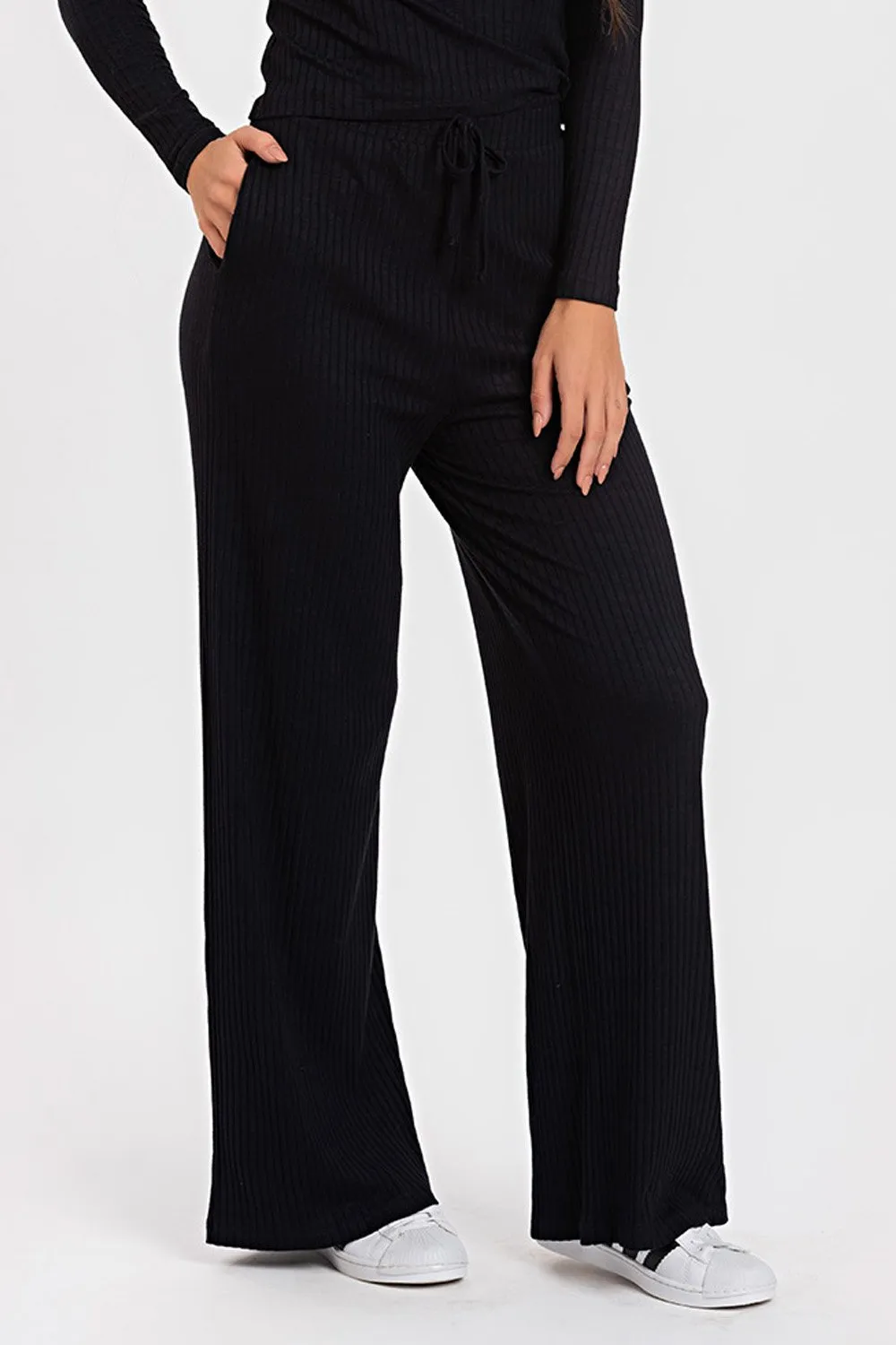 Calça Pantalona Preta Calça De Viscose Lisa Pantalona Feminina