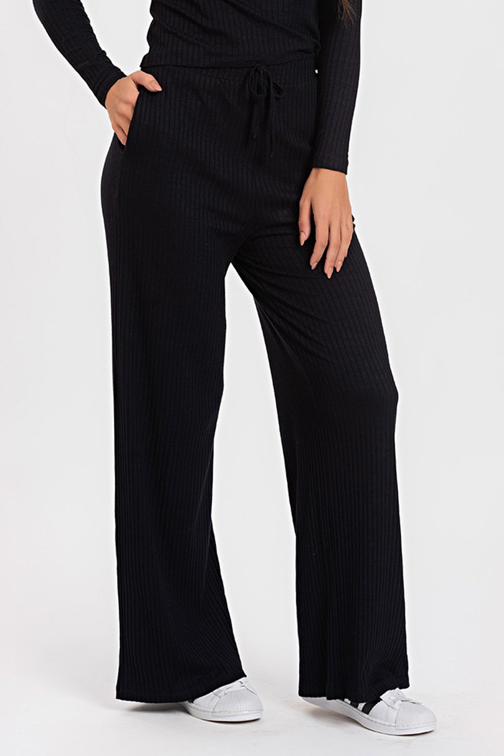 Malha CalÃ§a De Viscose Preta Calça Malha Estruturada Preta Elis