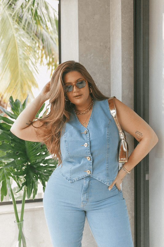 Quero ver colete 2024 jeans