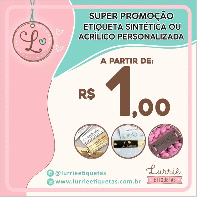 SUPER PROMOÇÃO - ETIQUETA PERSONALIZADA R$1,00 (Consultar Quantidades)