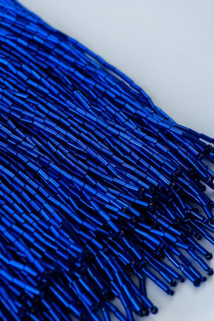 Franja Canutilho Azul Royal - 15 cm de franjas. | Boutique dos Tecidos
