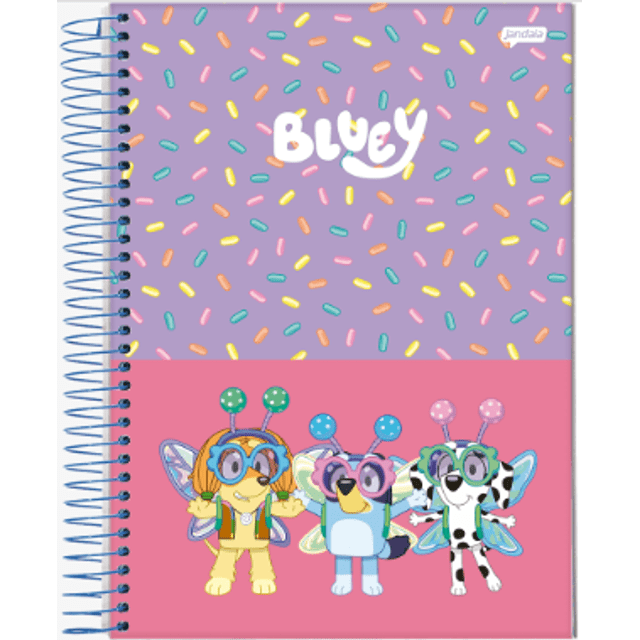 Caderno Universitário Capa Dura 1 Matéria 80 Folhas Bluey Jandaia Jardim Secreto Papelaria 8156