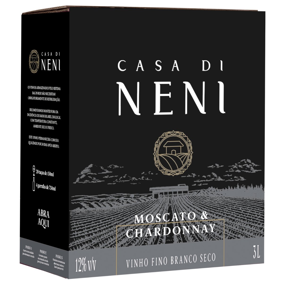 Vinho Casa di Neni Moscato Chardonnay Bag in Box 3 Litros | Costi