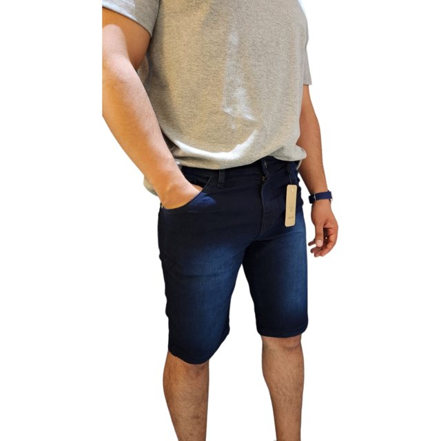Bermuda Jeans Masculina com Elastano