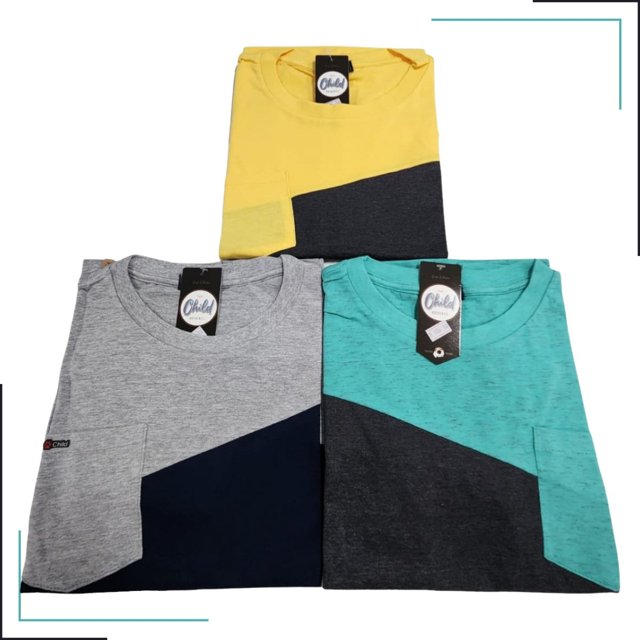 Camisa Infantil Masculino dual cor Lisa com bolso - Meninos