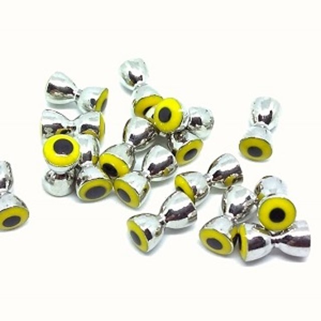 thumbnail image 2 of D DOLITY 25x Brass Dumbbell Beads, Convex Barbell Eyes, Fly 2 of 11