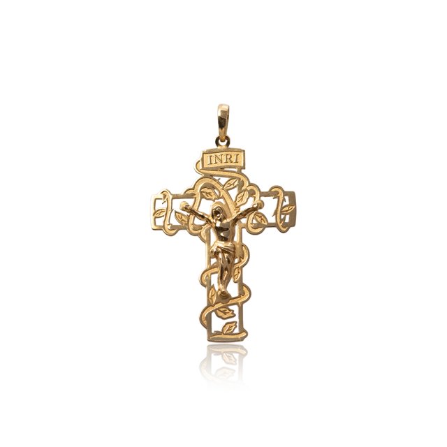 Pingente de Ouro 18K Crucifixo com Cristo