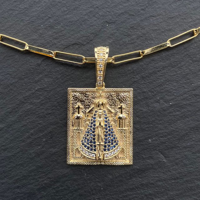 Pingente Templo Nossa Senhora - Banhado a Ouro 18k