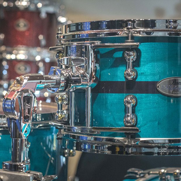 Bateria Pearl Reference Pure 22/10/12/14/16 Aqua Turquoise Stripe RFP924XEDP/C850  (Única no Brasil), 100% Batera Drum Shop