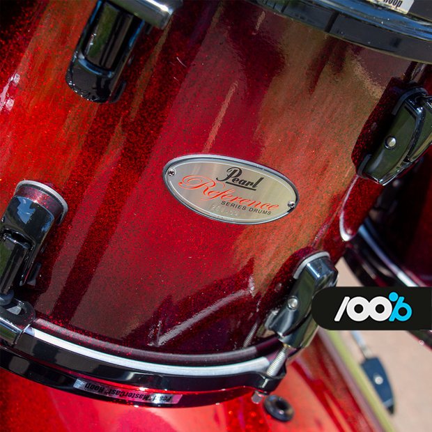 Bateria Pearl Reference Series 22/08/10/12/14/16 Scarlet Sparkle Burst #377  Seminova, 100% Batera Drum Shop