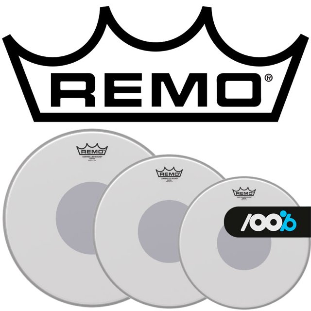Kit de Pele Remo Controlled Sound Coated 10/12/14 Porosa Filme Simples