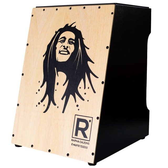 Cajon Rapha Acústico Personalizado Bob Marley