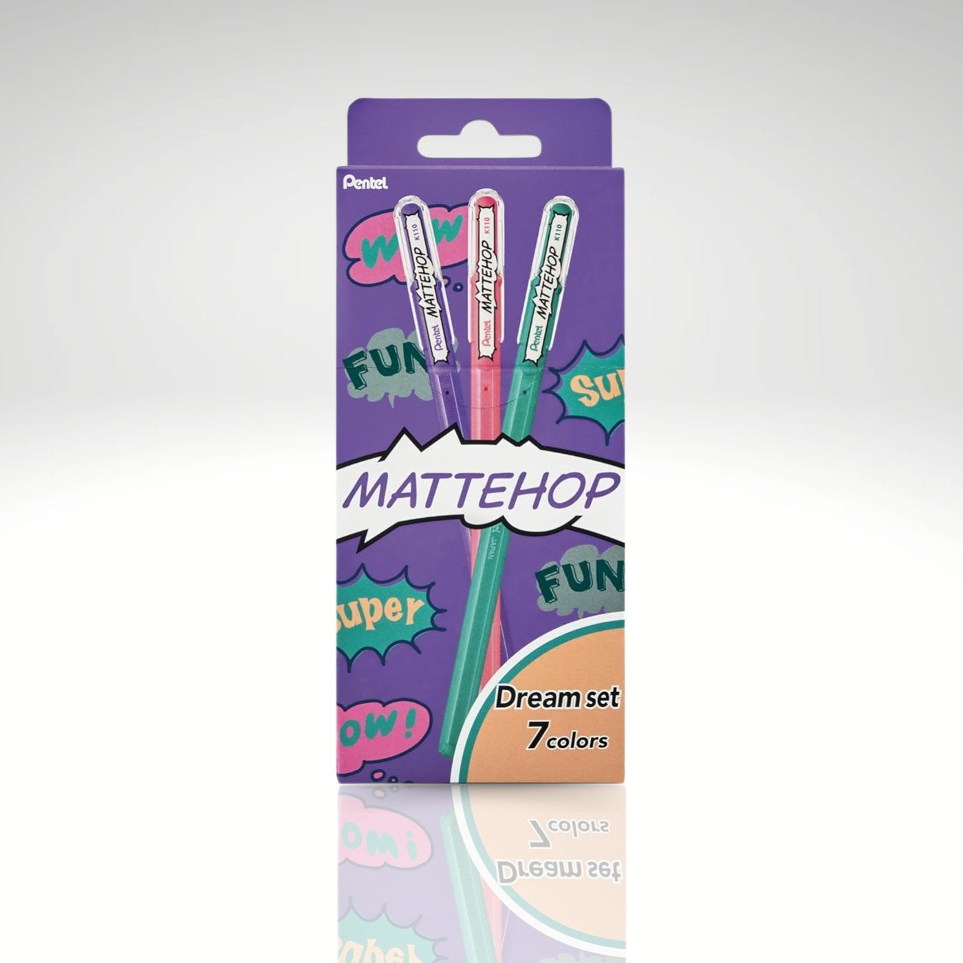 Caneta Gel Pentel Mattehop Dream Set 7 Cores 1.0mm | Lojinha da
