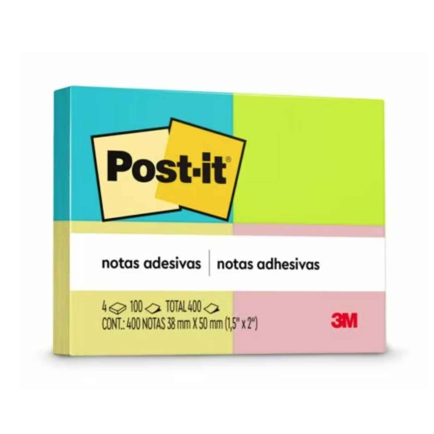 Bloco de Notas Adesivas 38x50mm 400 fls - Post-It