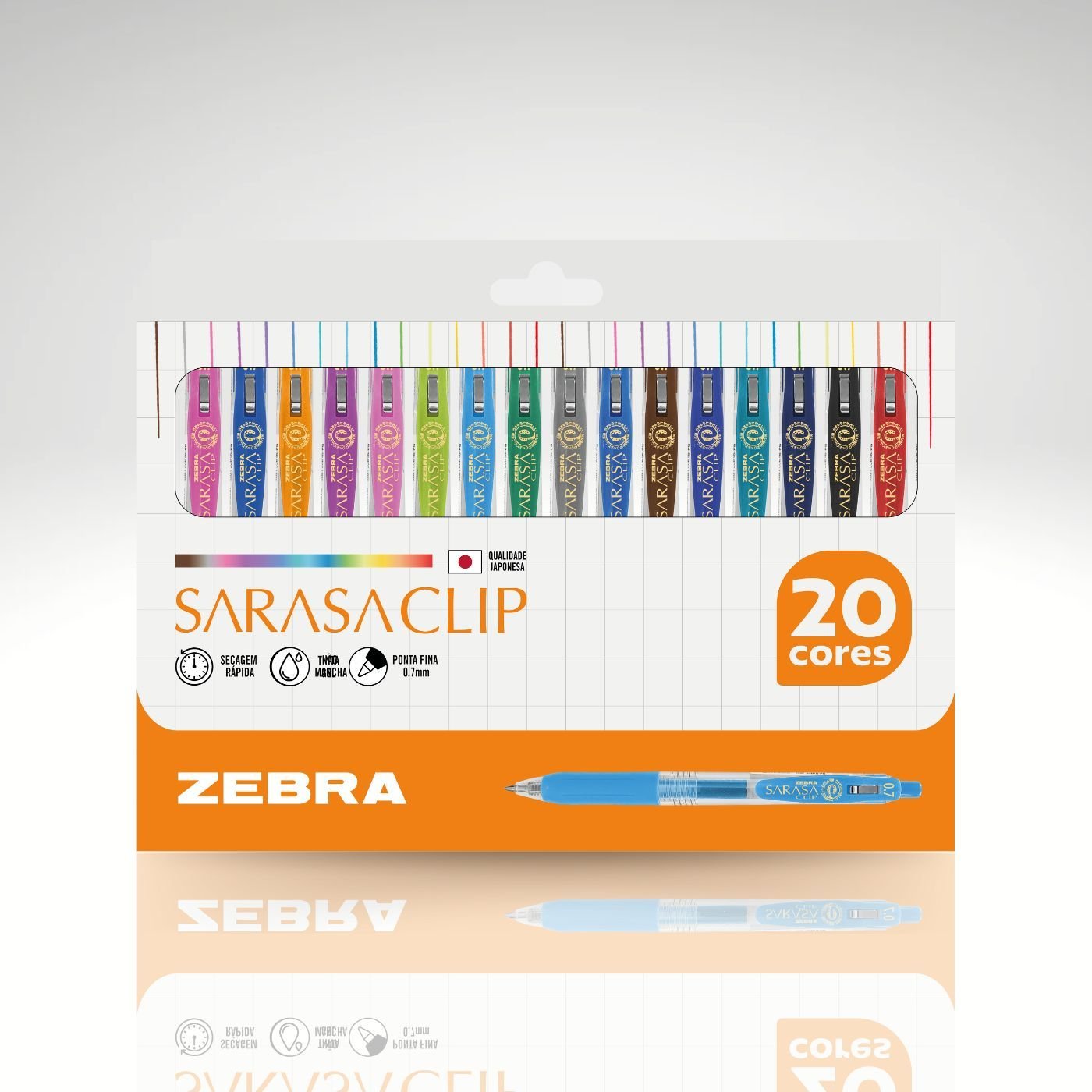ビセラ Caneta Gel Sarasa Clip Retrátil Kit c/20 - Zebra: Organização e