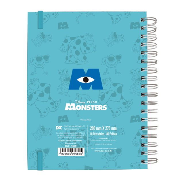 Caderno Smart Universitário Disney Monstros S.A - Dac