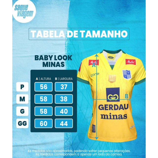 Camisa de Vôlei Gerdau Minas 2022/23 Amarela - Feminina Baby Look