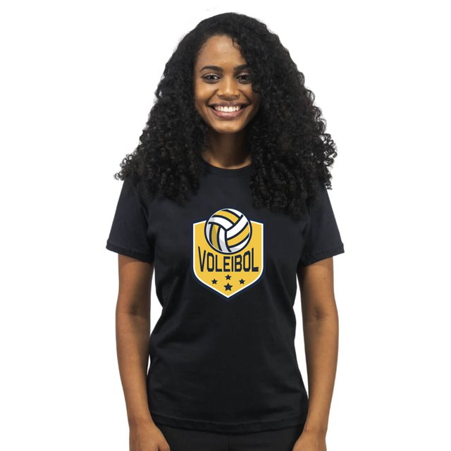Camiseta de Vôlei Escudo Voleibol Preta - Feminina