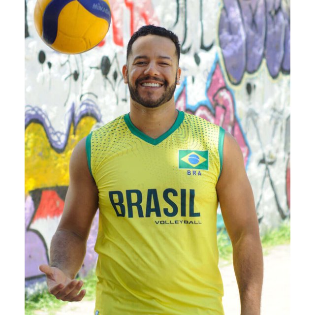 Camisa de Vôlei Brasil 2021/22 Amarela - S/Nº - Masculina