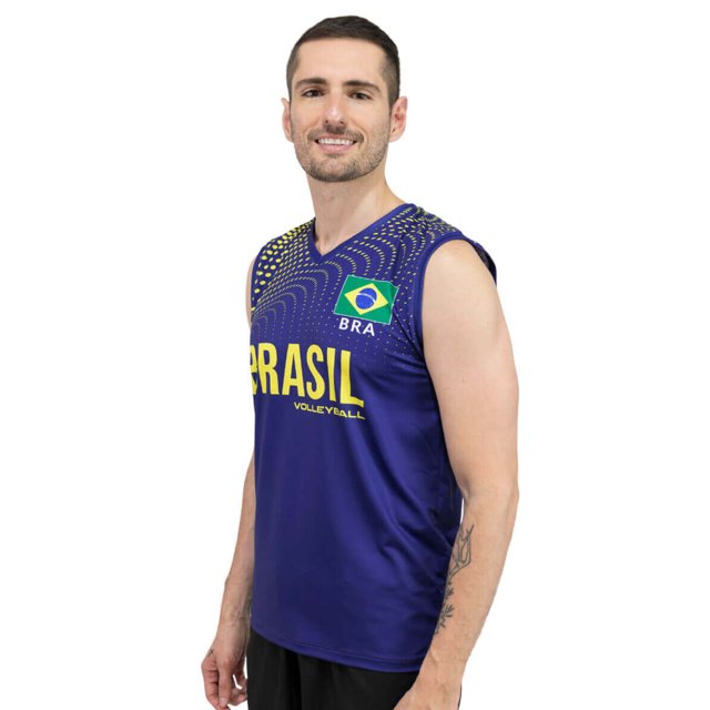 Camisa de Vôlei Brasil 2022/23 Azul - Masculina