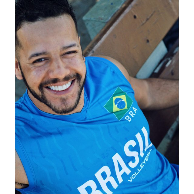Camisa de Vôlei Brasil 2023/24 Azul Royal - Masculina