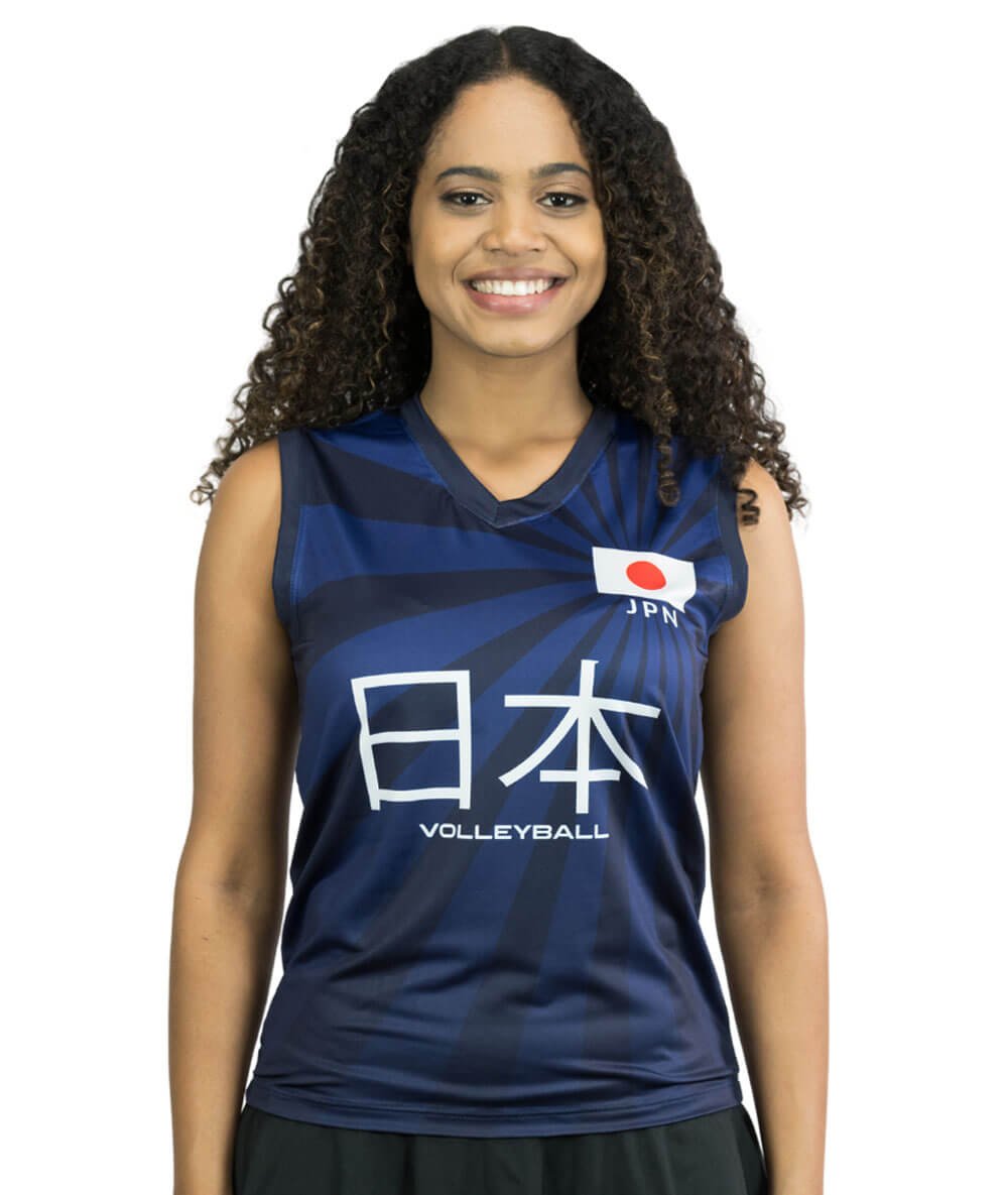 Camisa de Vôlei Japão 2023/24 Marinho Feminina I Saque Viagem