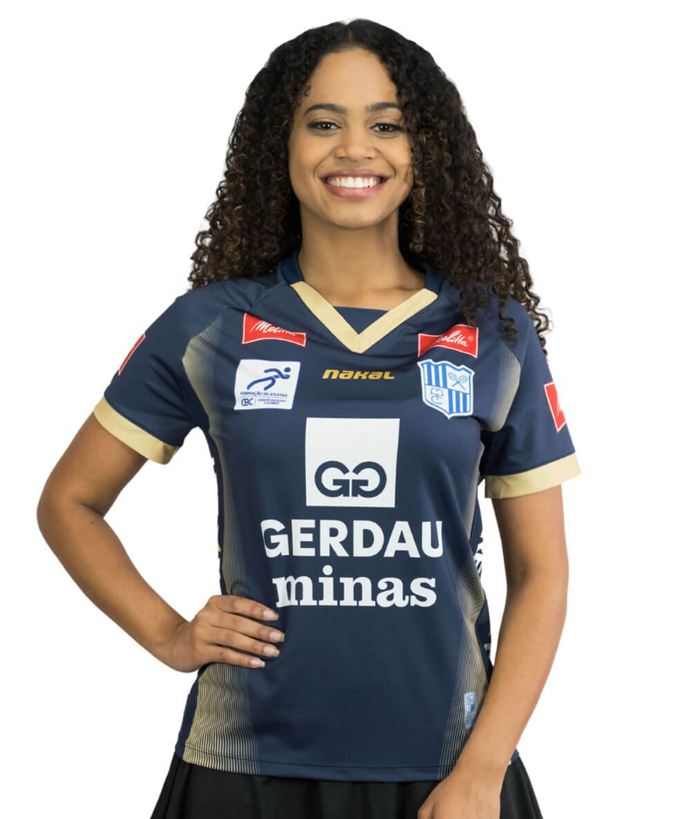 Camisa de Vôlei Gerdau Minas 2023/24 Azul - Feminina Baby Look