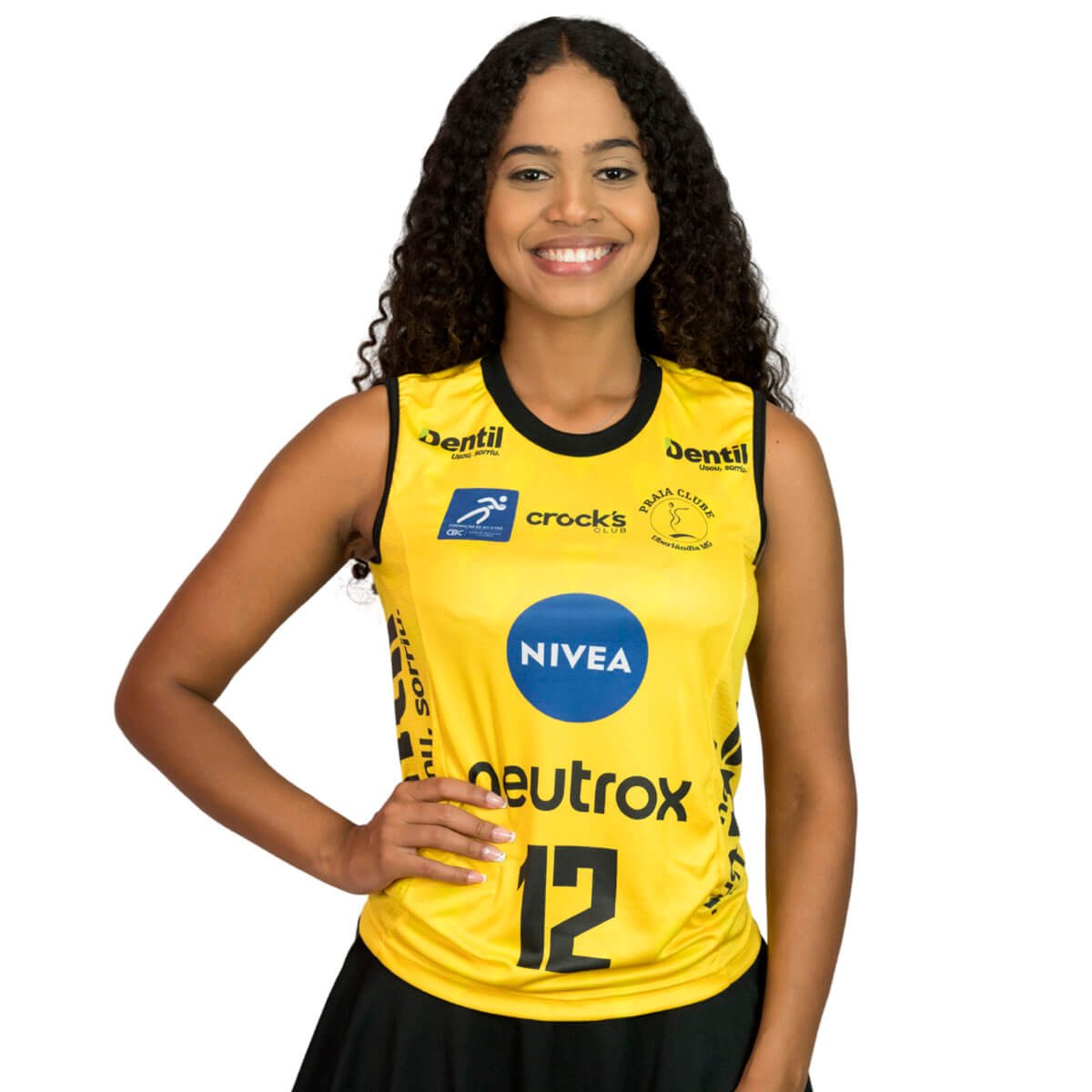 Camisa de Vôlei Praia Clube 2024/25 Amarela Gattaz Feminina