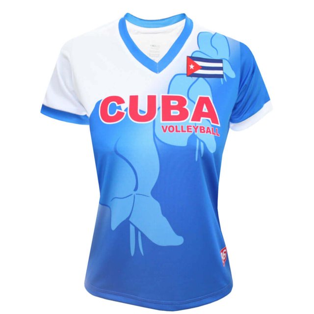 Camisa de Vôlei Cuba Retrô 1996 Atlanta Azul - Feminina