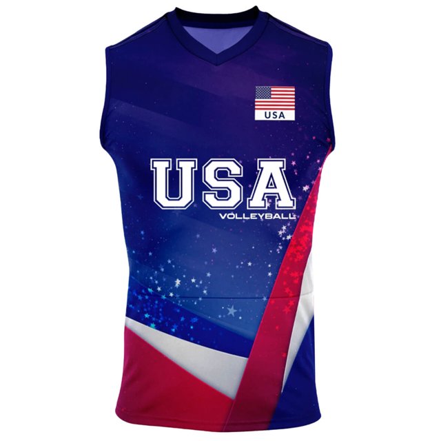 Camisa de Vôlei Estados Unidos 2021/22 Azul - S/Nº - Masculina