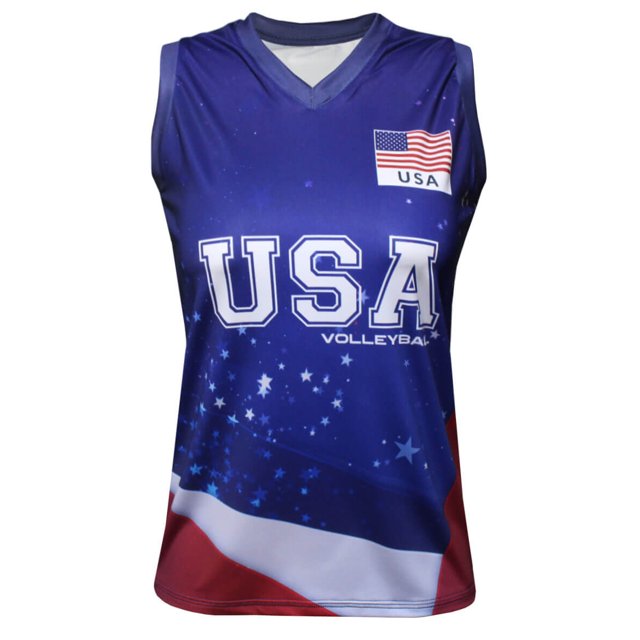 Camisa de Vôlei Estados Unidos 2021/22 Azul - S/Nº - Feminina