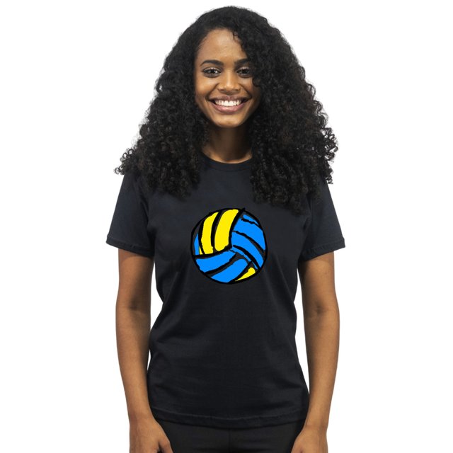 Camiseta de Vôlei Bola Colorida Preta - Feminina