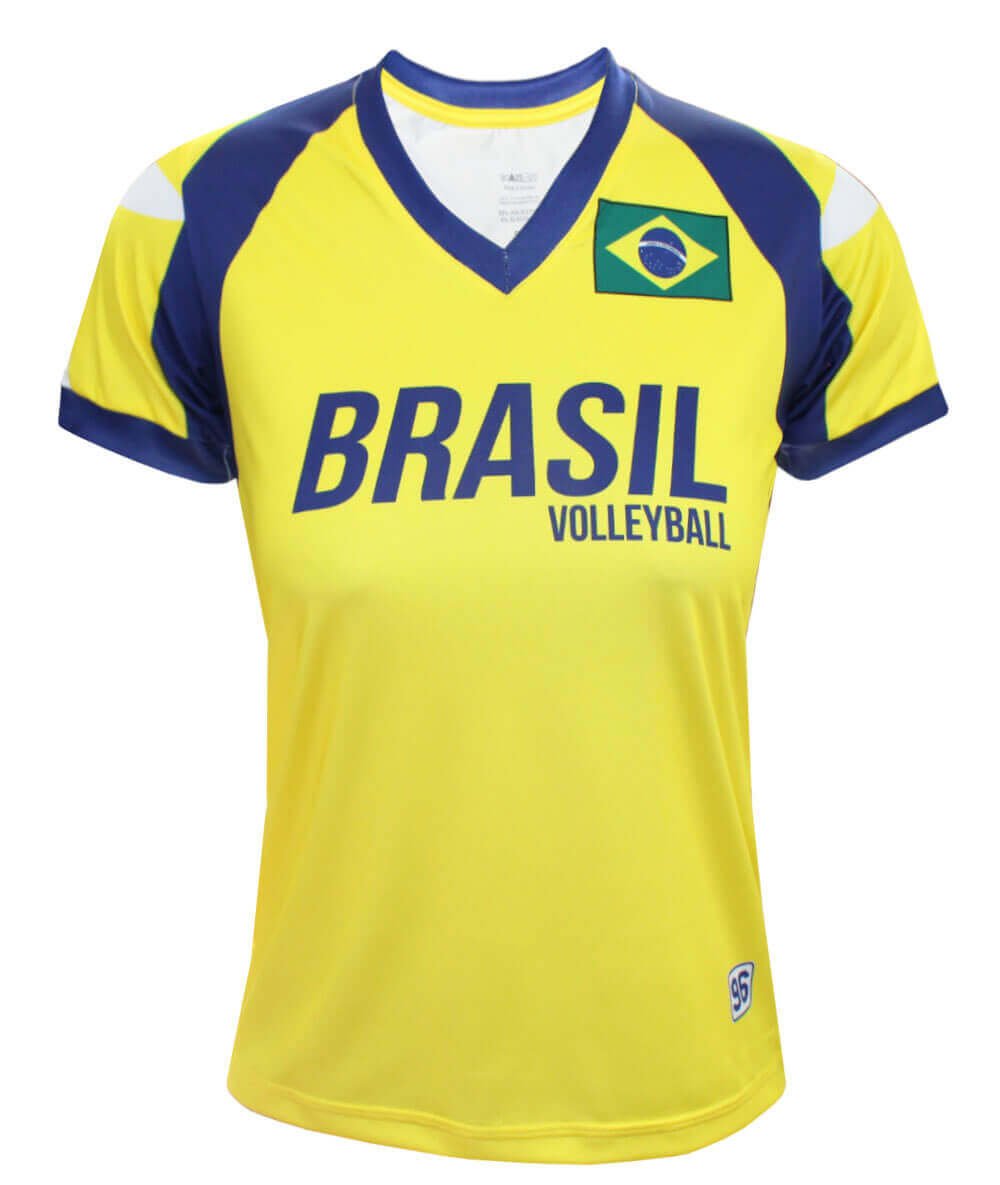 Camisa de Vôlei Brasil Retrô 1996 Atlanta Amarela - Feminina