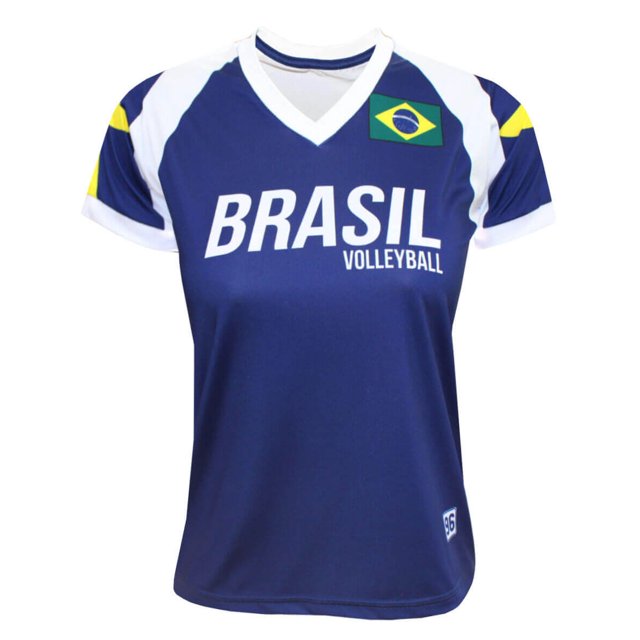 Camisa de Vôlei Brasil Retrô 1996 Atlanta Marinho - Feminina