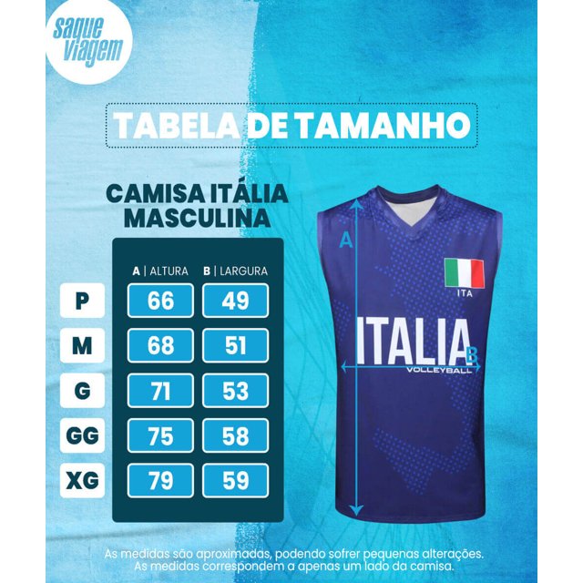 Camisa de Vôlei Itália 2021/22 Marinho - S/Nº - Masculina