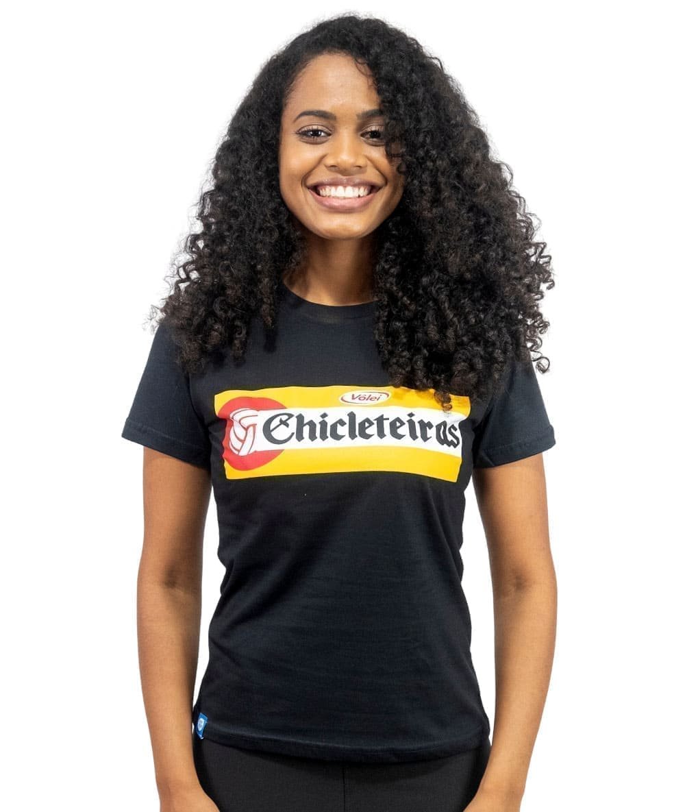 Camiseta Vôlei Chicleteiras Preta - Feminina