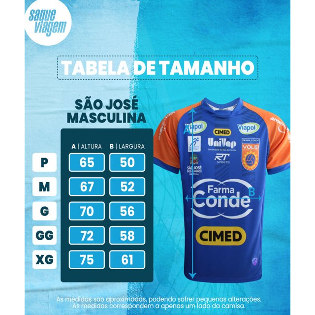 Camisa de Vôlei São José 2023/24 Azul e Laranja - Masculina
