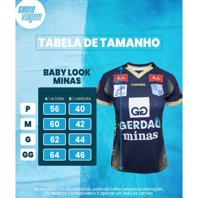 Camisa de Vôlei Gerdau Minas 2023/24 Azul - Feminina Baby Look