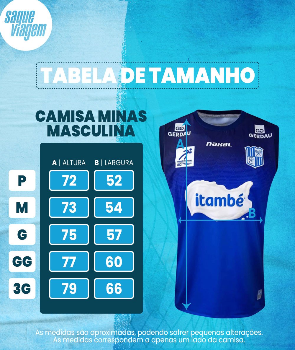 Camisa de Vôlei Treino Itambé Minas 2023/24 Azul - Masculina